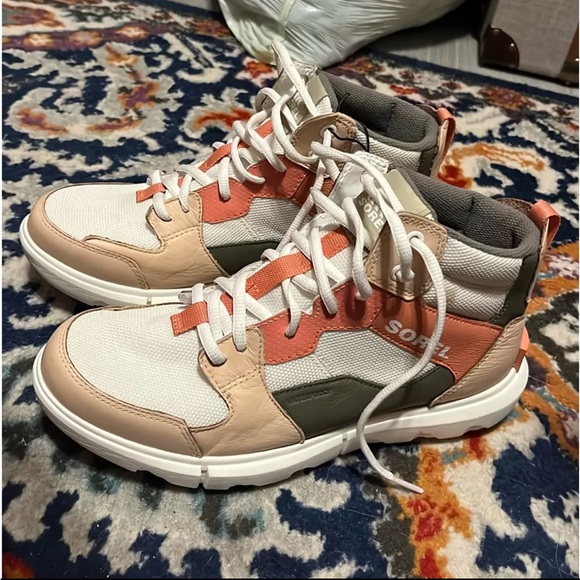 Sorel Cream and Orange High-Top Sneakers - Picture 2 of 5